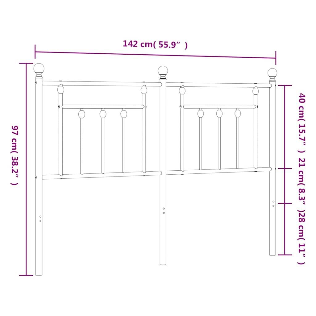 Metal Headboard Black 137 cm Double Price