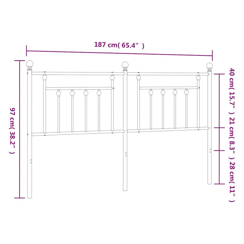 Metal Headboard White 183 cm King Price