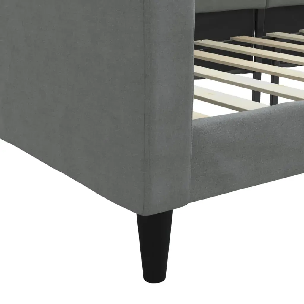 Day Bed without Mattress Dark Grey 90x190 cm Fabric Price