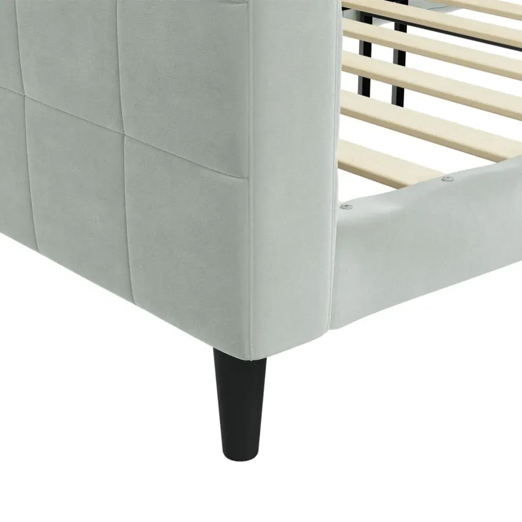 Day Bed without Mattress Light Grey 90x190 cm Velvet Price