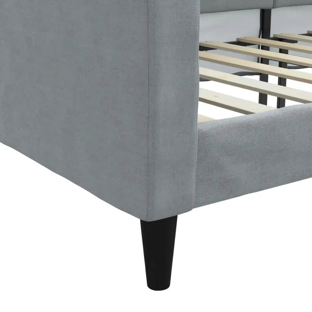 Day Bed without Mattress Light Grey 90x190 cm Fabric Price