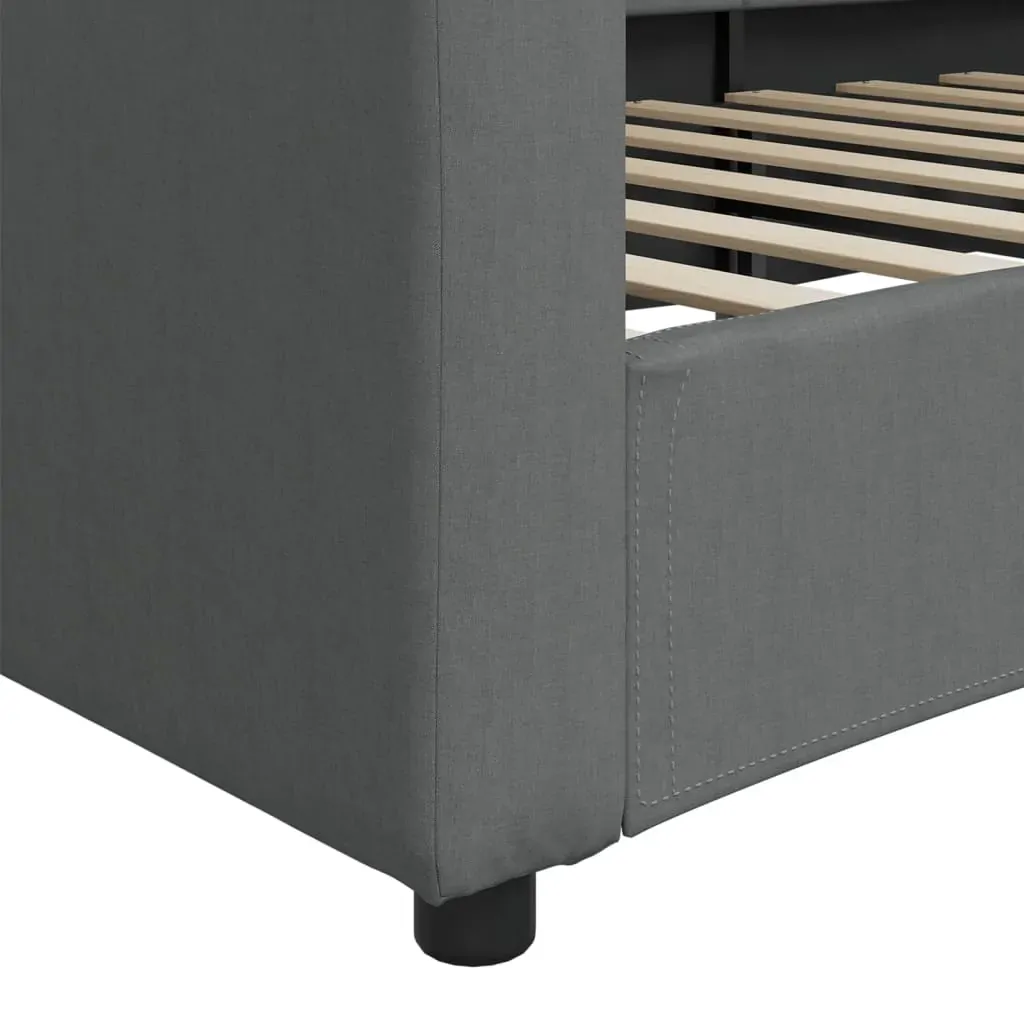 Day Bed without Mattress Dark Grey 90x190 cm Fabric Price