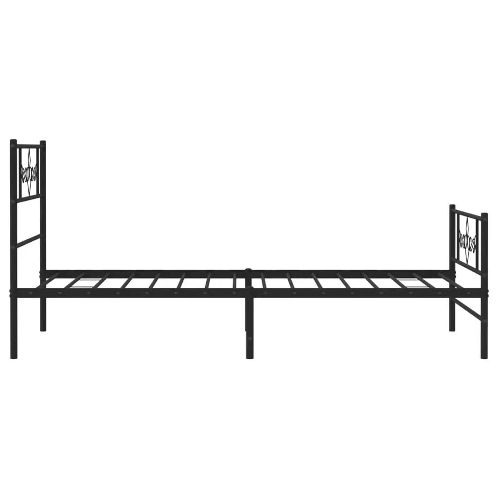 Metal Bed Frame without Mattress with Footboard Black 90x190 cm Price