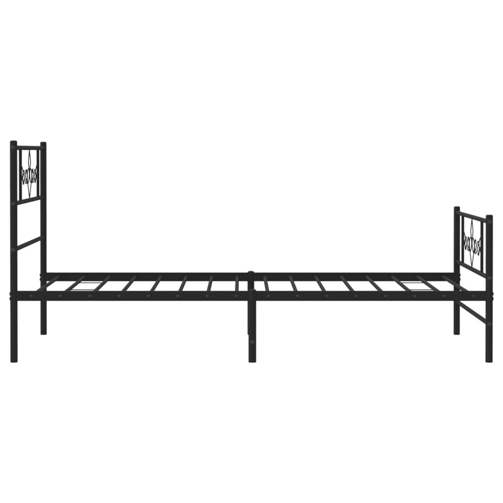 Metal Bed Frame without Mattress with Footboard Black 107x203 cm King Single Price