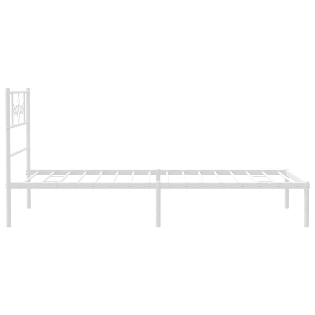 Metal Bed Frame without Mattress with Headboard White 107x203 cm King Single Price