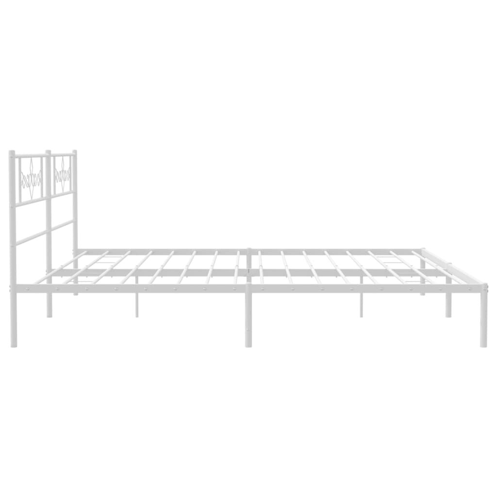 Metal Bed Frame without Mattress with Headboard White 183x203 cm King Price