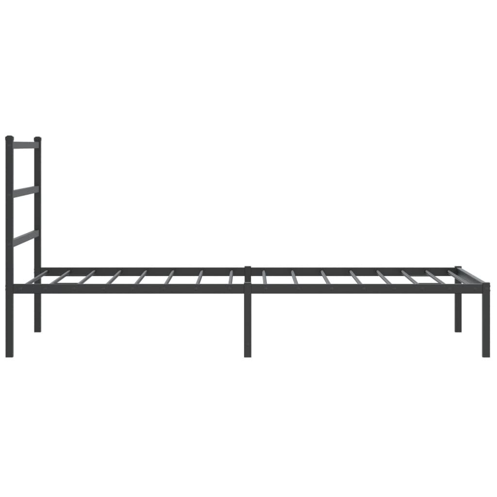 Metal Bed Frame without Mattress with Headboard Black 107x203 cm King Single Price