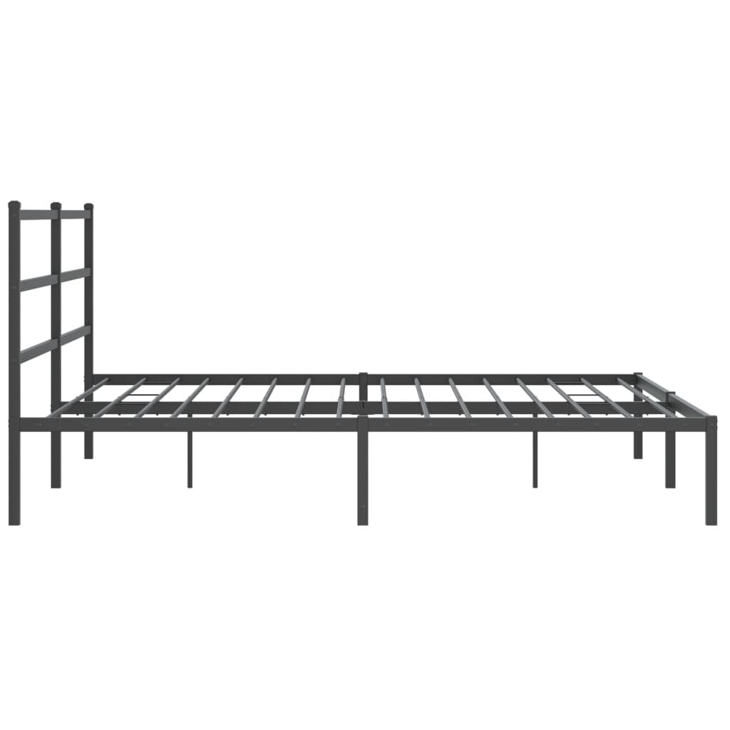 Metal Bed Frame without Mattress with Headboard Black 183x203 cm King Price