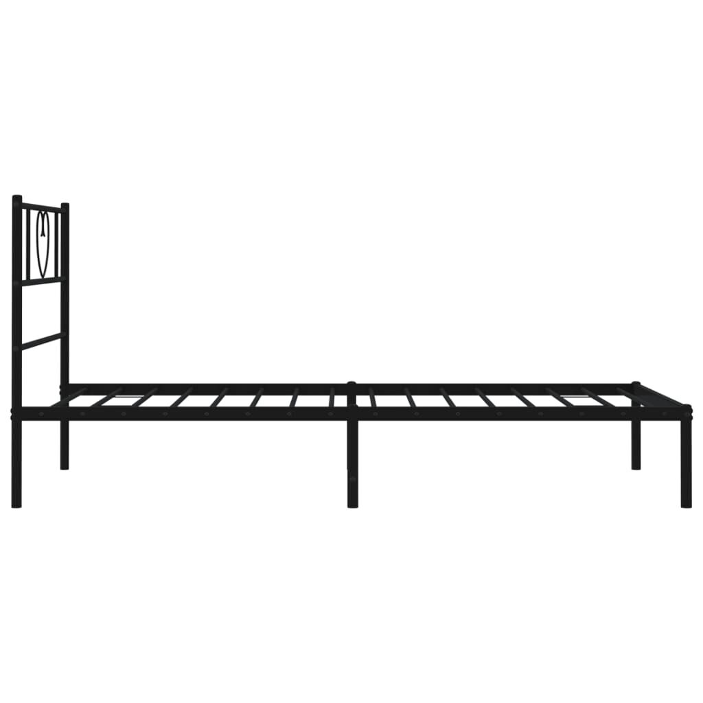 Metal Bed Frame without Mattress with Headboard Black 107x203 cm King Single Price