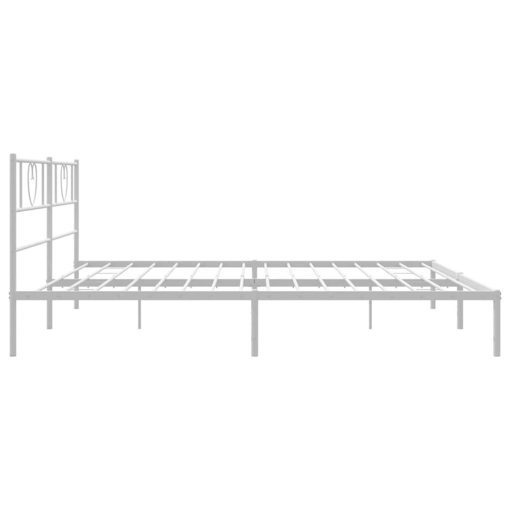 Metal Bed Frame without Mattress with Headboard White 183x203 cm King Price