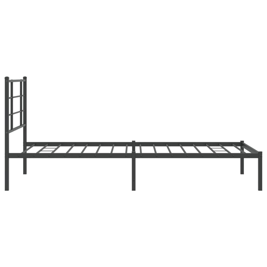Metal Bed Frame without Mattress with Headboard Black 107x203 cm King Single Price