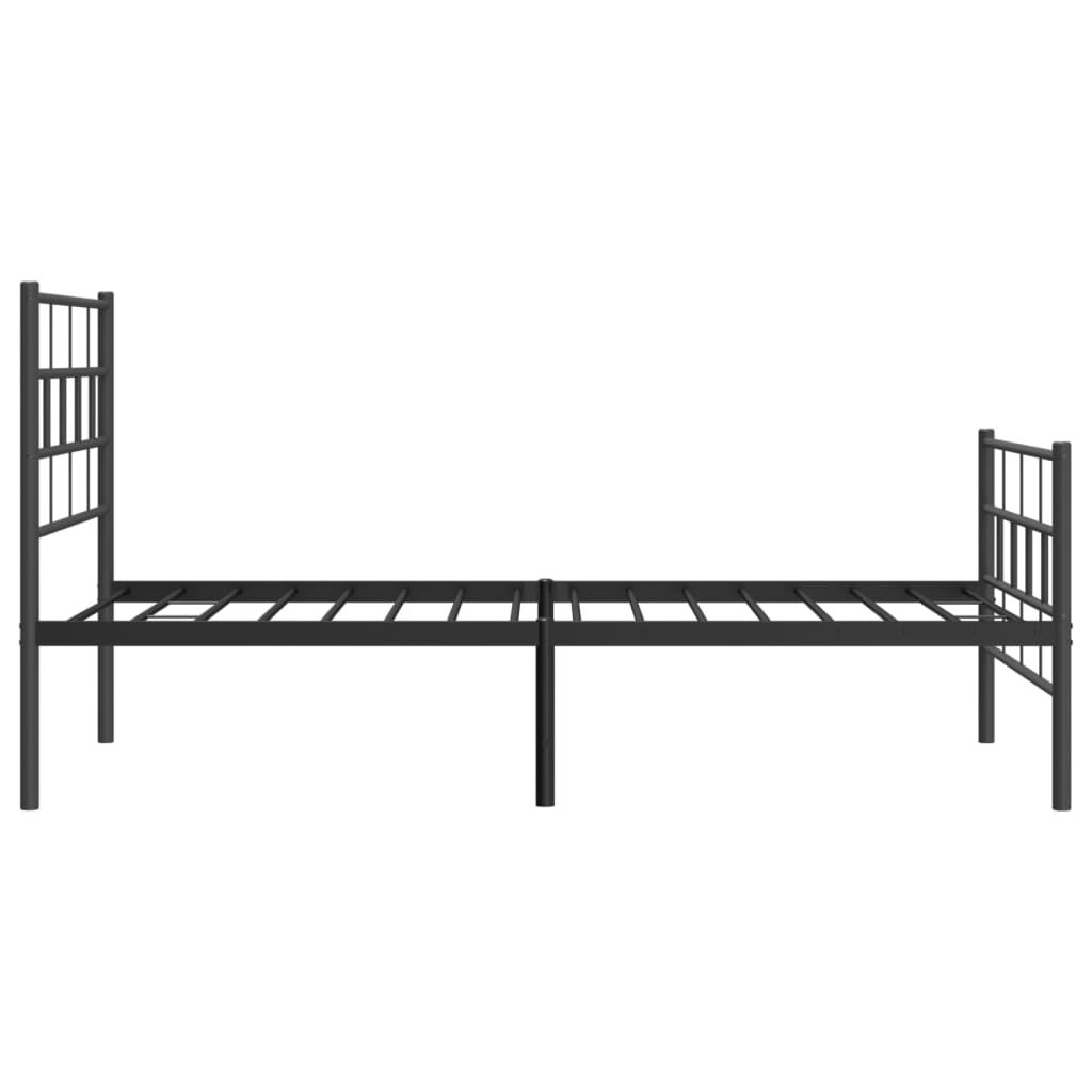 Metal Bed Frame without Mattress with Footboard Black 107x203 cm King Single Price
