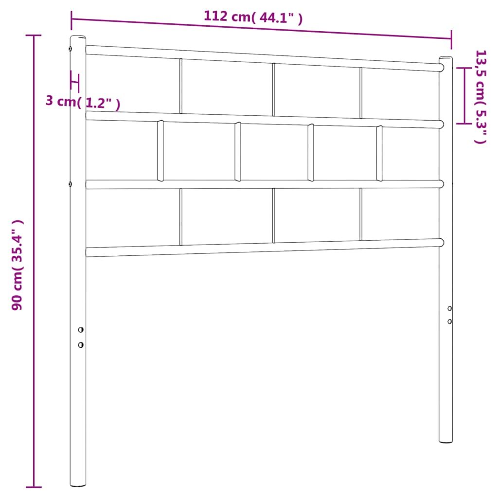 Metal Headboard Black 107 cm King Single Price