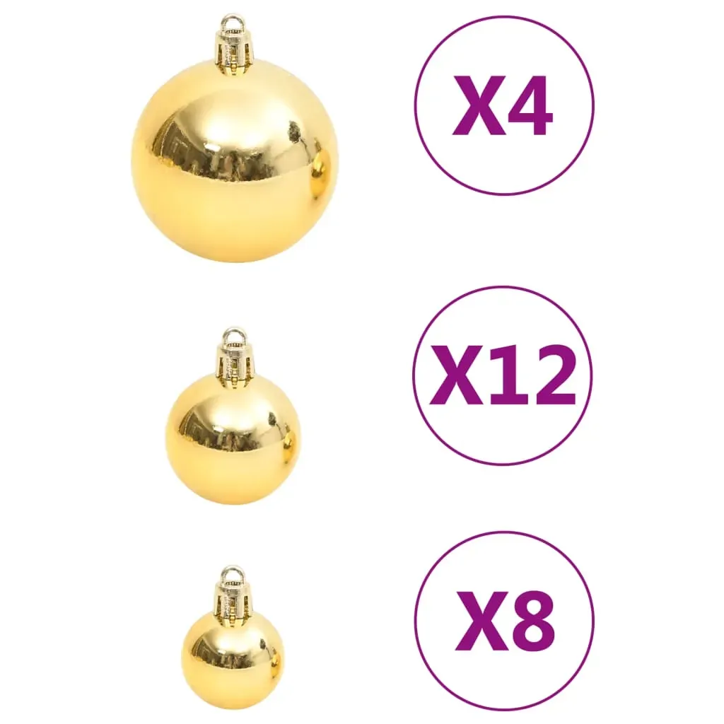 111 Piece Christmas Bauble Set Gold Polystyrene Price