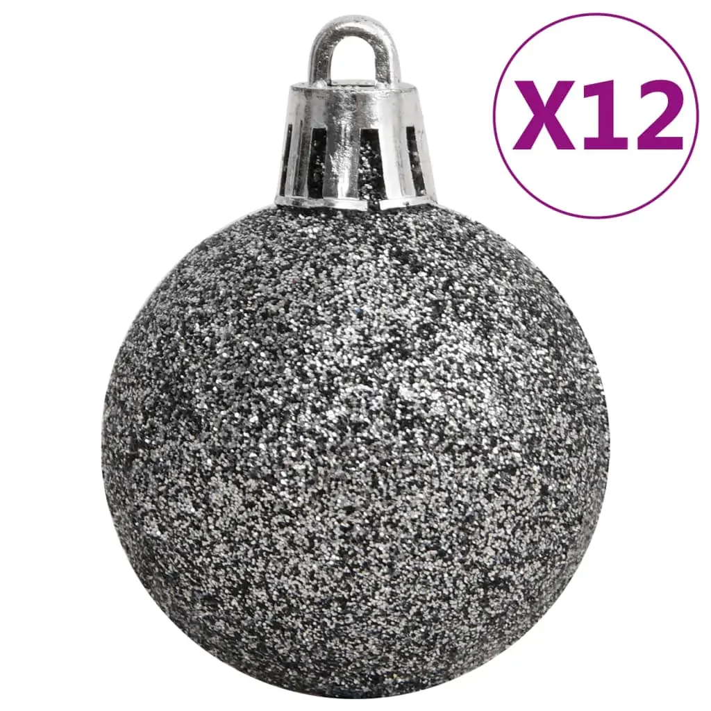 111 Piece Christmas Bauble Set White and Grey Polystyrene Price