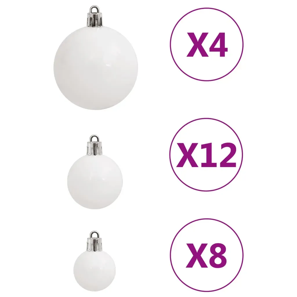 111 Piece Christmas Bauble Set White Polystyrene Price
