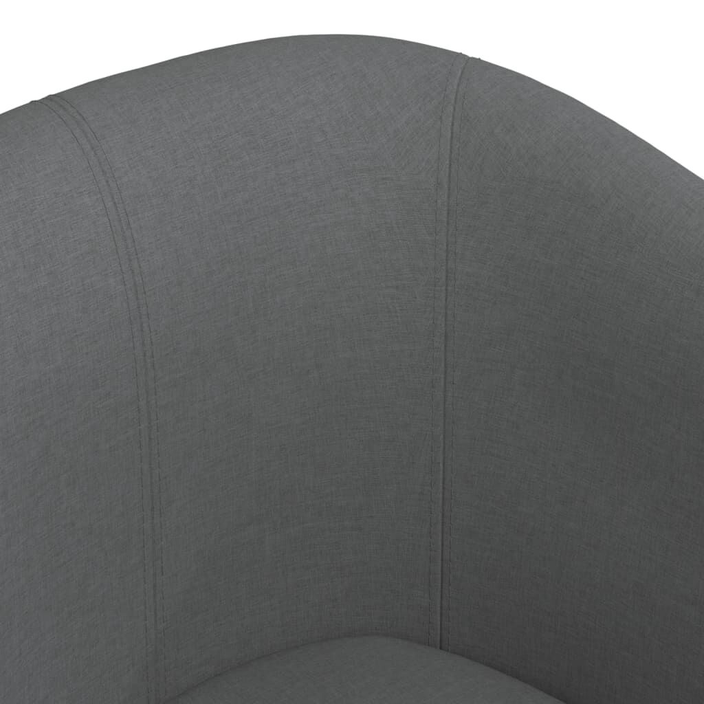 Tub Chair with Footstool Dark Grey Fabric Price