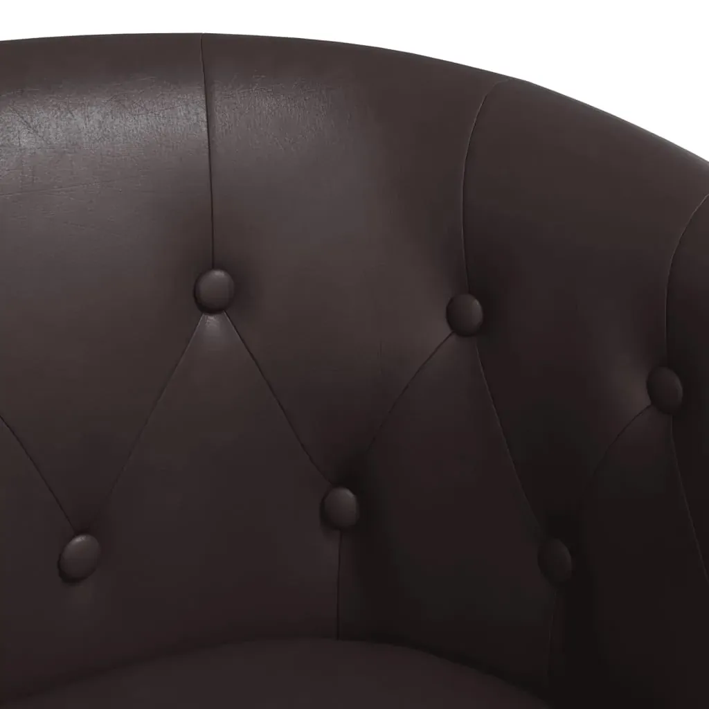 Tub Chair Brown Faux Leather Price