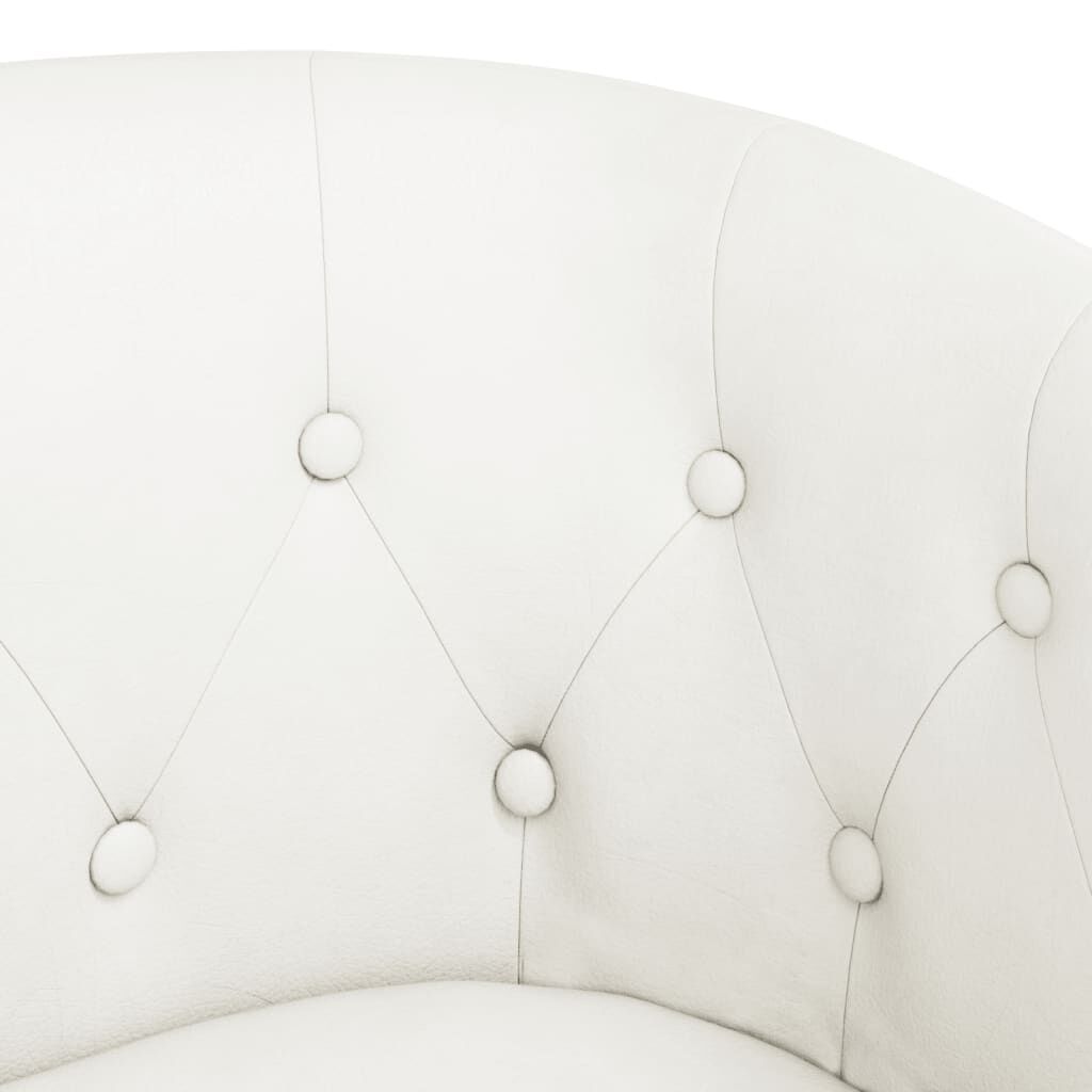 Tub Chair with Footstool White Faux Leather Price