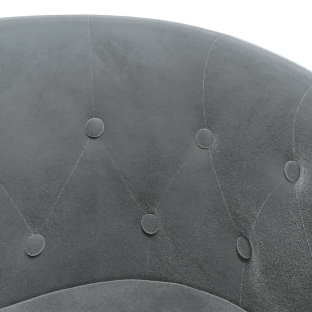 Tub Chair with Footstool Dark Grey Velvet Price