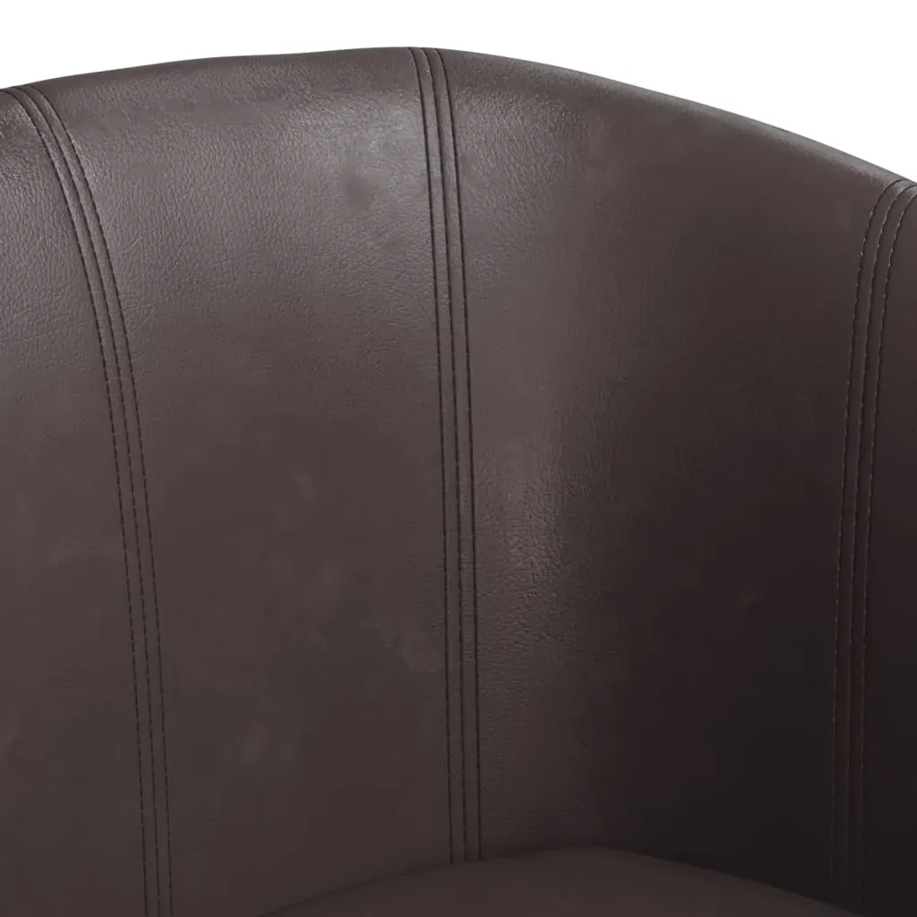 Tub Chair Brown Faux Leather Price