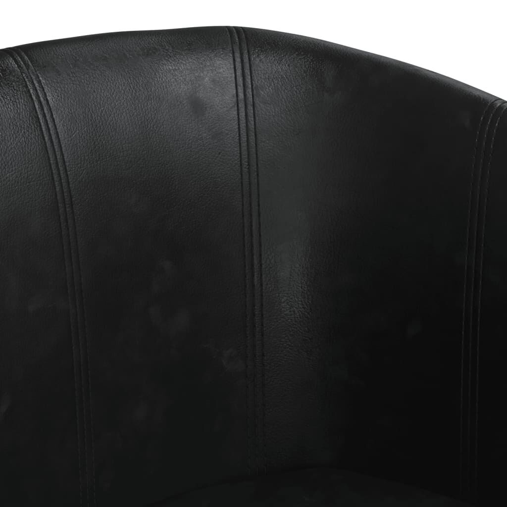 Tub Chair with Footstool Black Faux Leather Price