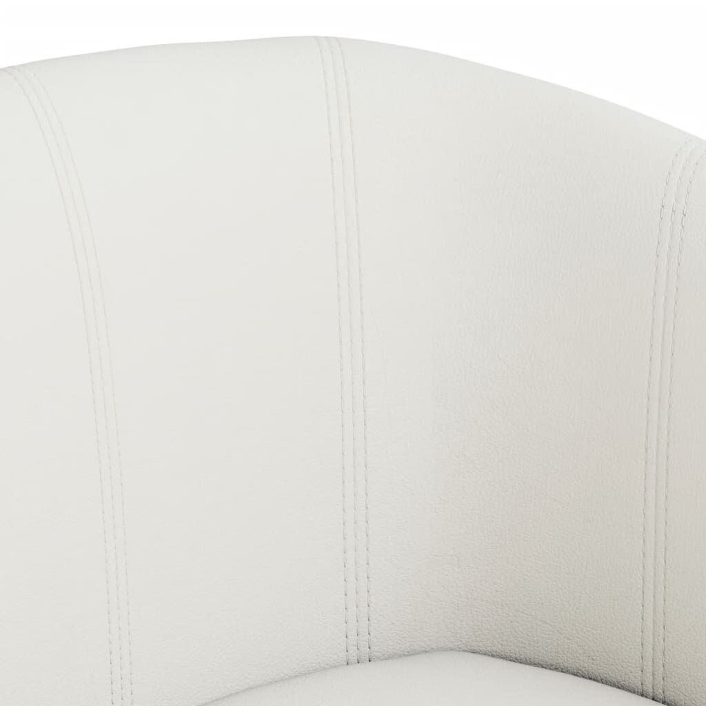 Tub Chair with Footstool White Faux Leather Price