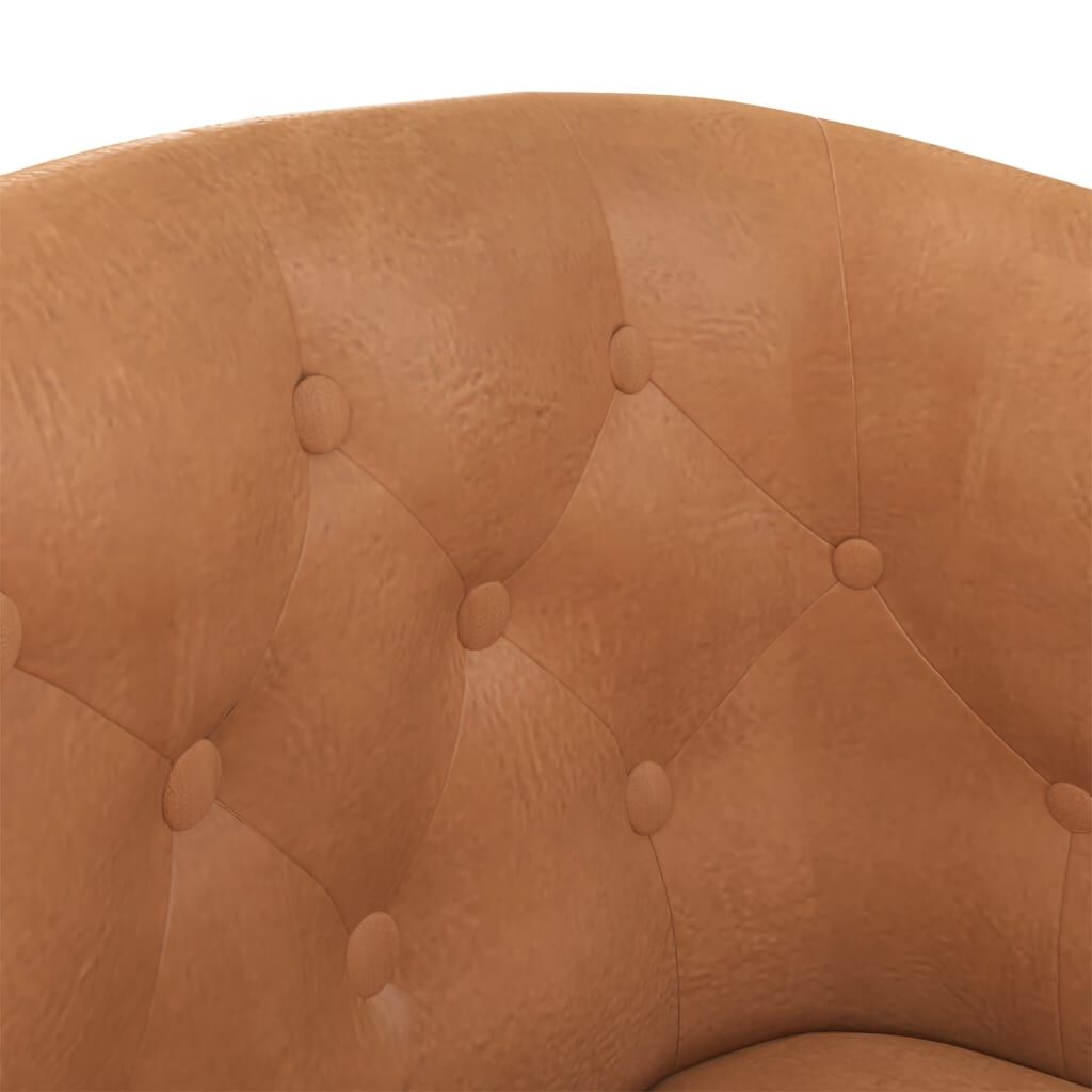 Tub Chair Brown Faux Leather Price