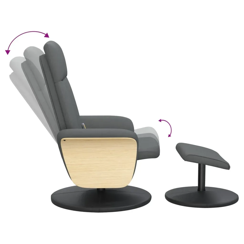 Massage Recliner Chair with Footstool Dark Grey Fabric Price