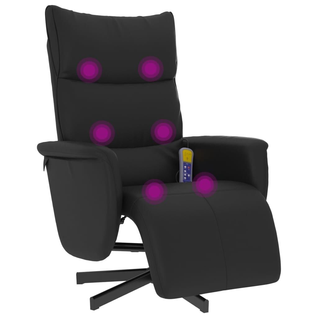 Massage Recliner Chair with Footrest Black Faux Leather Price