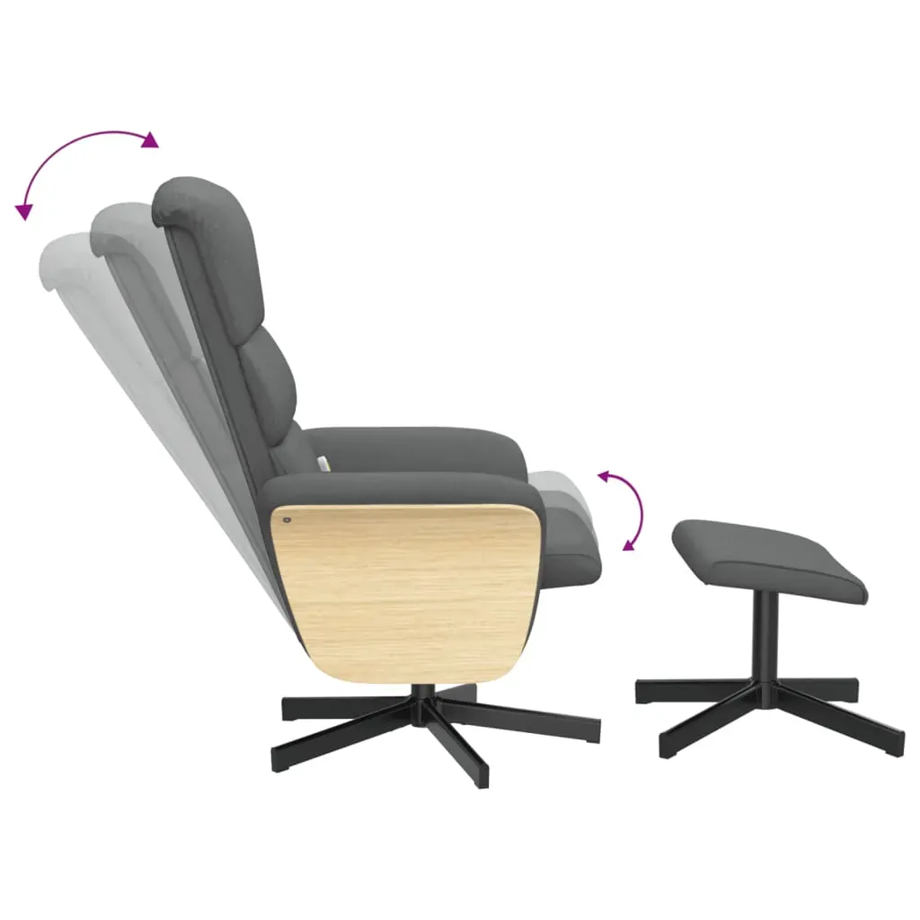 Massage Recliner Chair with Footstool Dark Grey Fabric Price