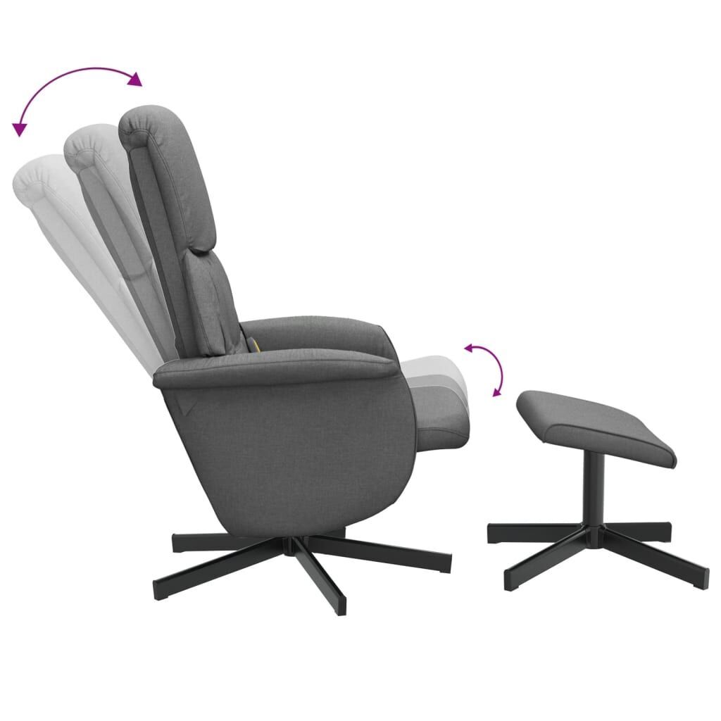 Massage Recliner Chair with Footstool Dark Grey Fabric Price