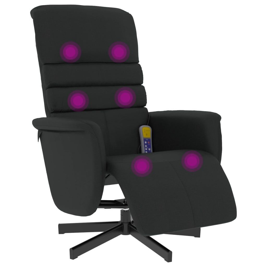 Massage Recliner Chair with Footrest Black Faux Leather Price