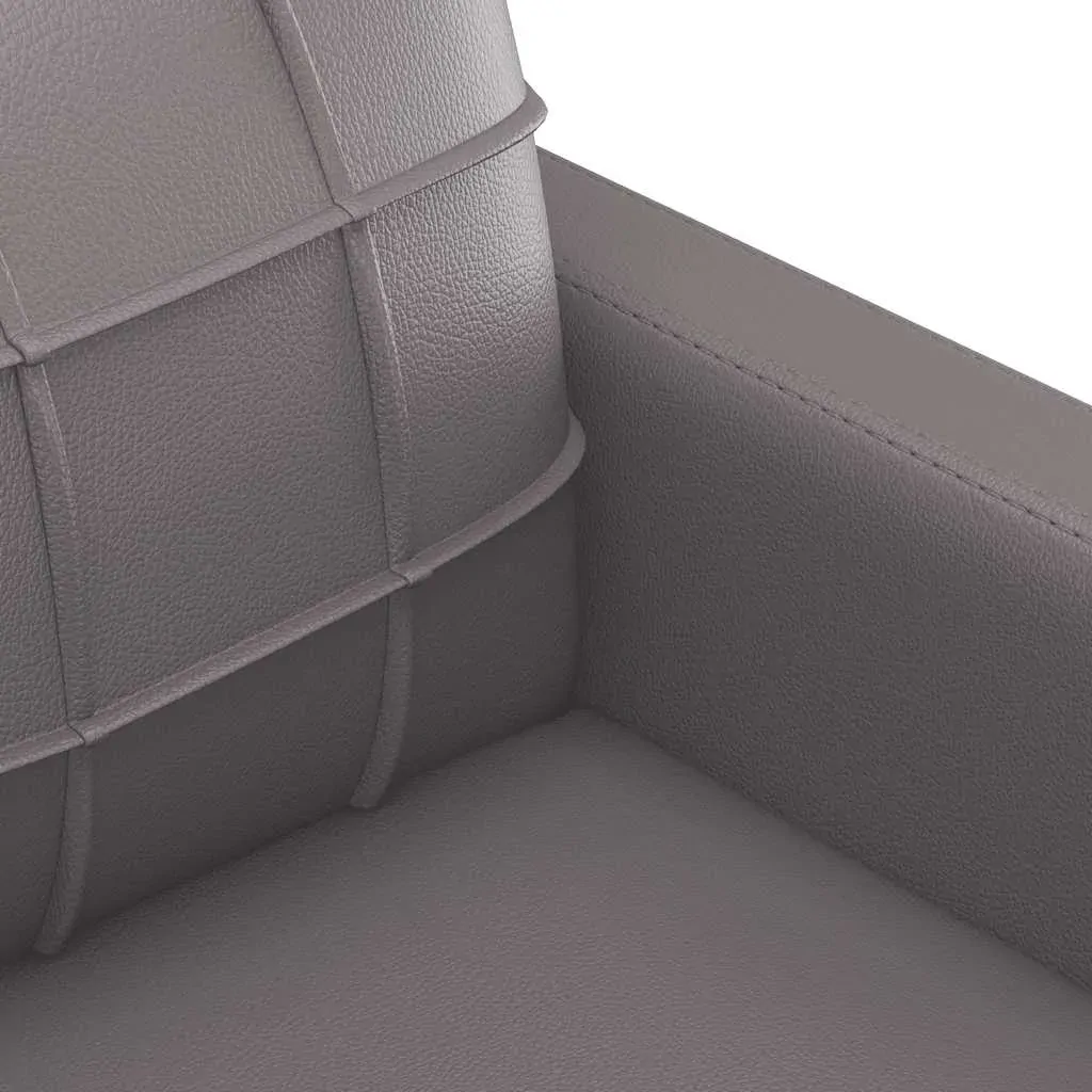 2-Seater Sofa Grey 120 cm Faux Leather Price
