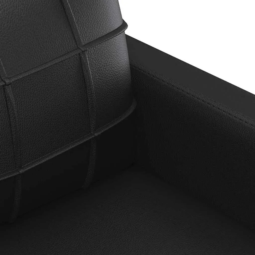 3-Seater Sofa Black 180 cm Faux Leather Price