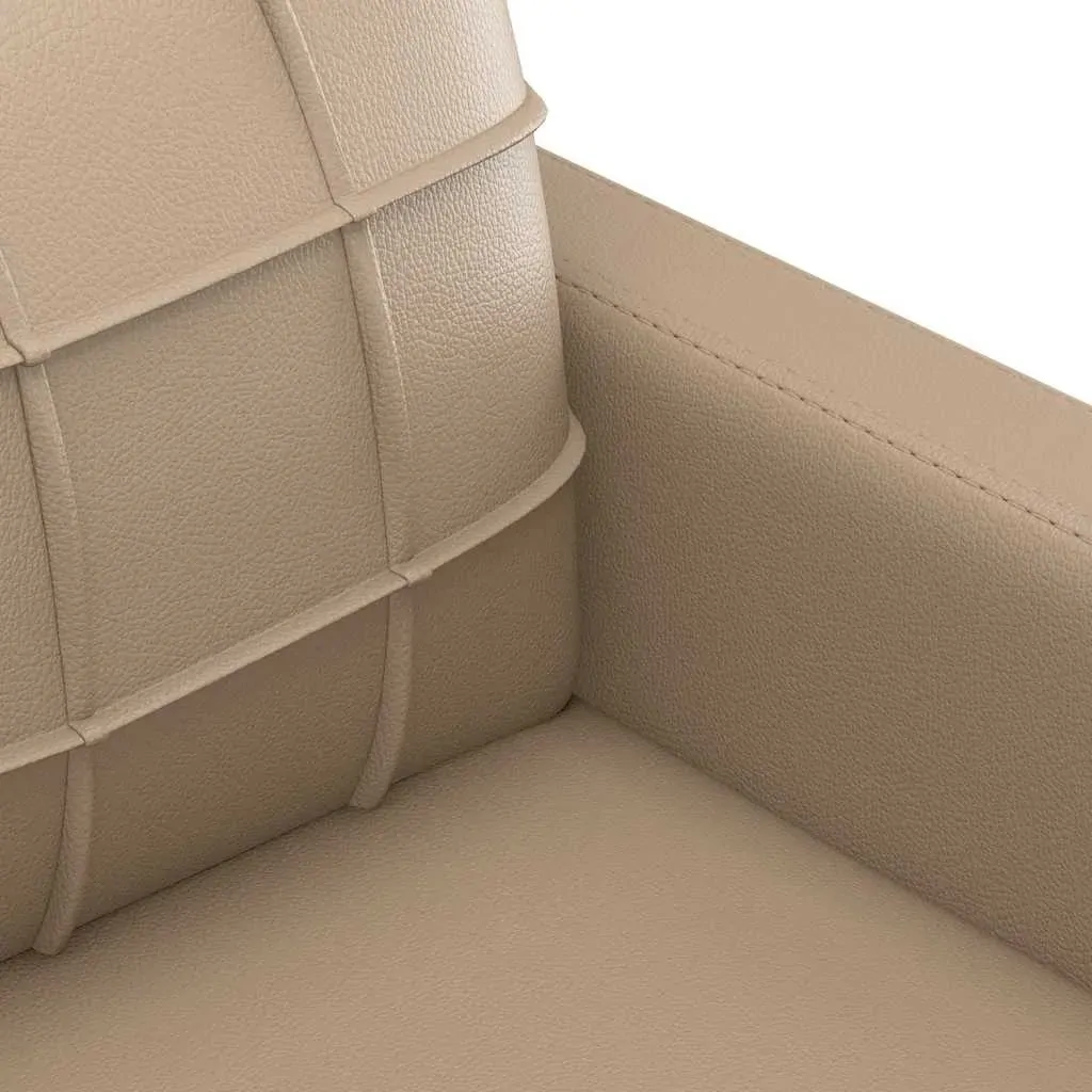 3-Seater Sofa Cappuccino 180 cm Faux Leather Price