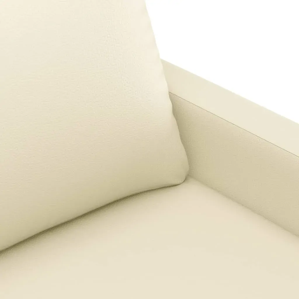 2-Seater Sofa Cream 120 cm Faux Leather Price