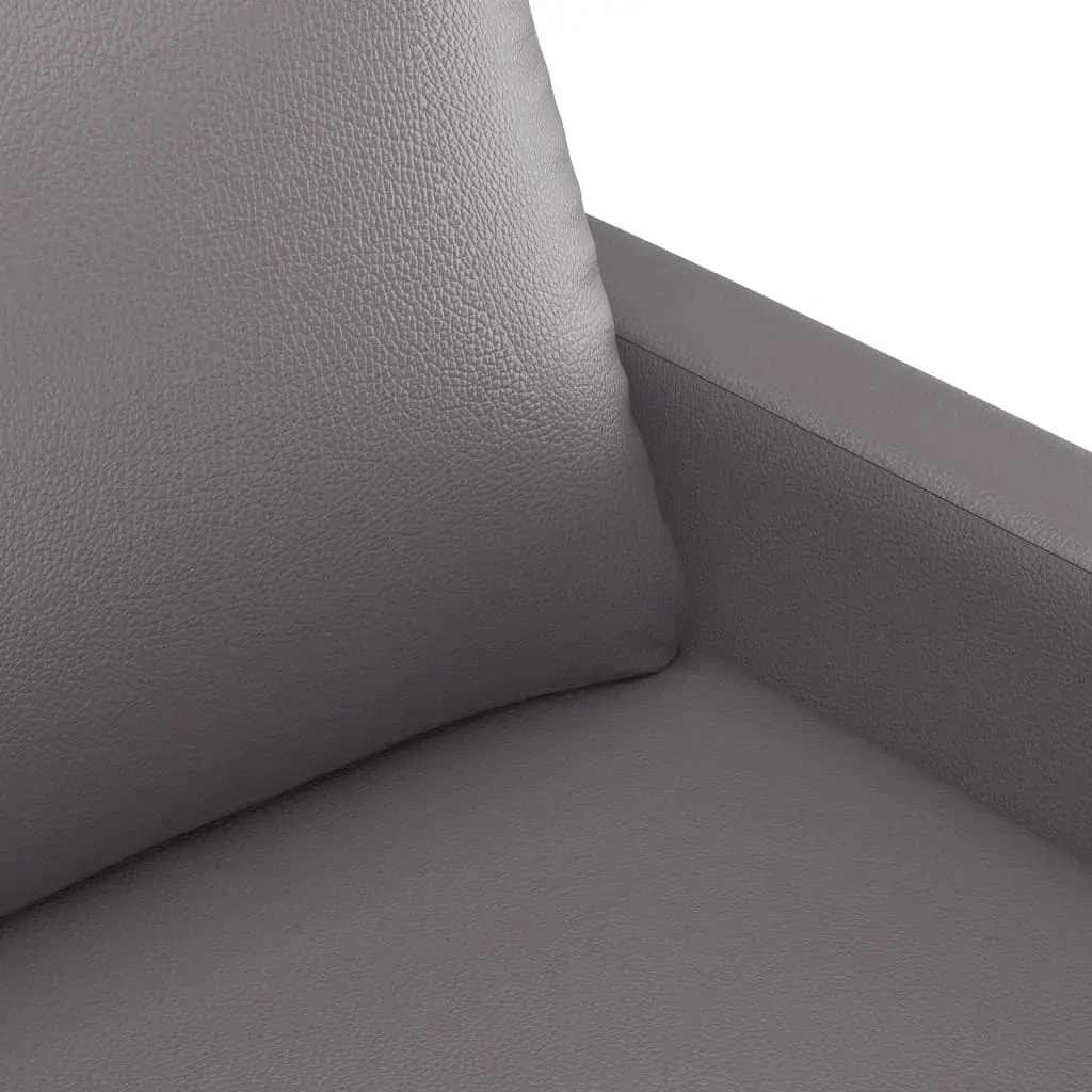 2-Seater Sofa Grey 140 cm Faux Leather Price