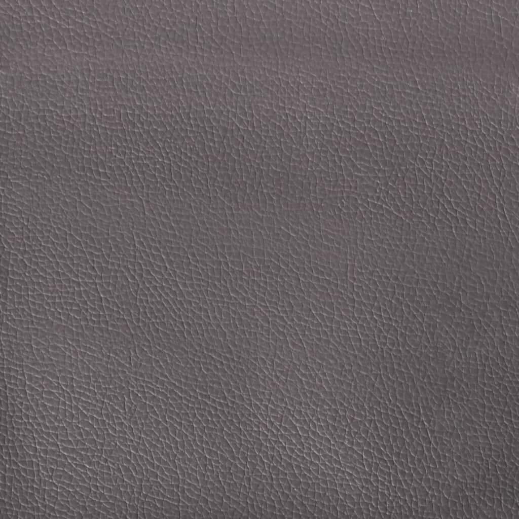 3-Seater Sofa Grey 180 cm Faux Leather Price