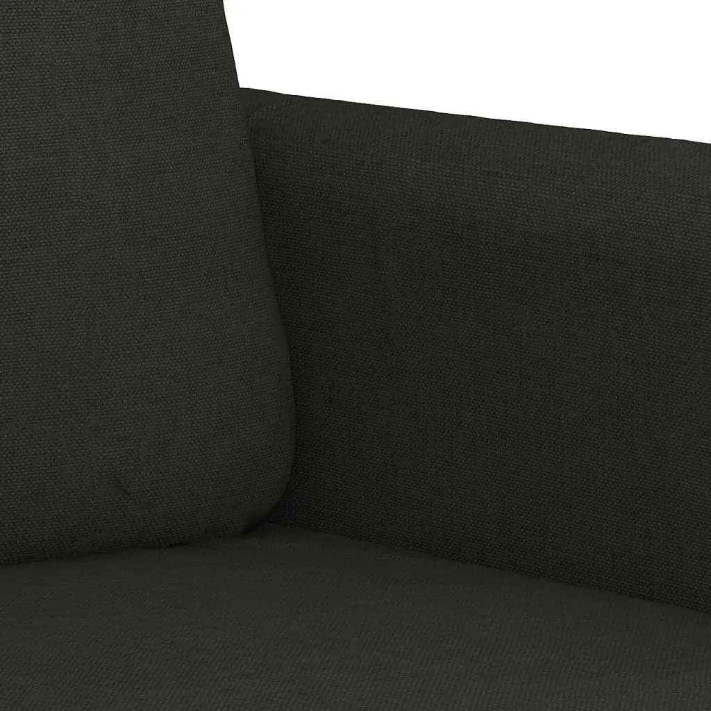 3-Seater Sofa Black Fabric 180 cm Price