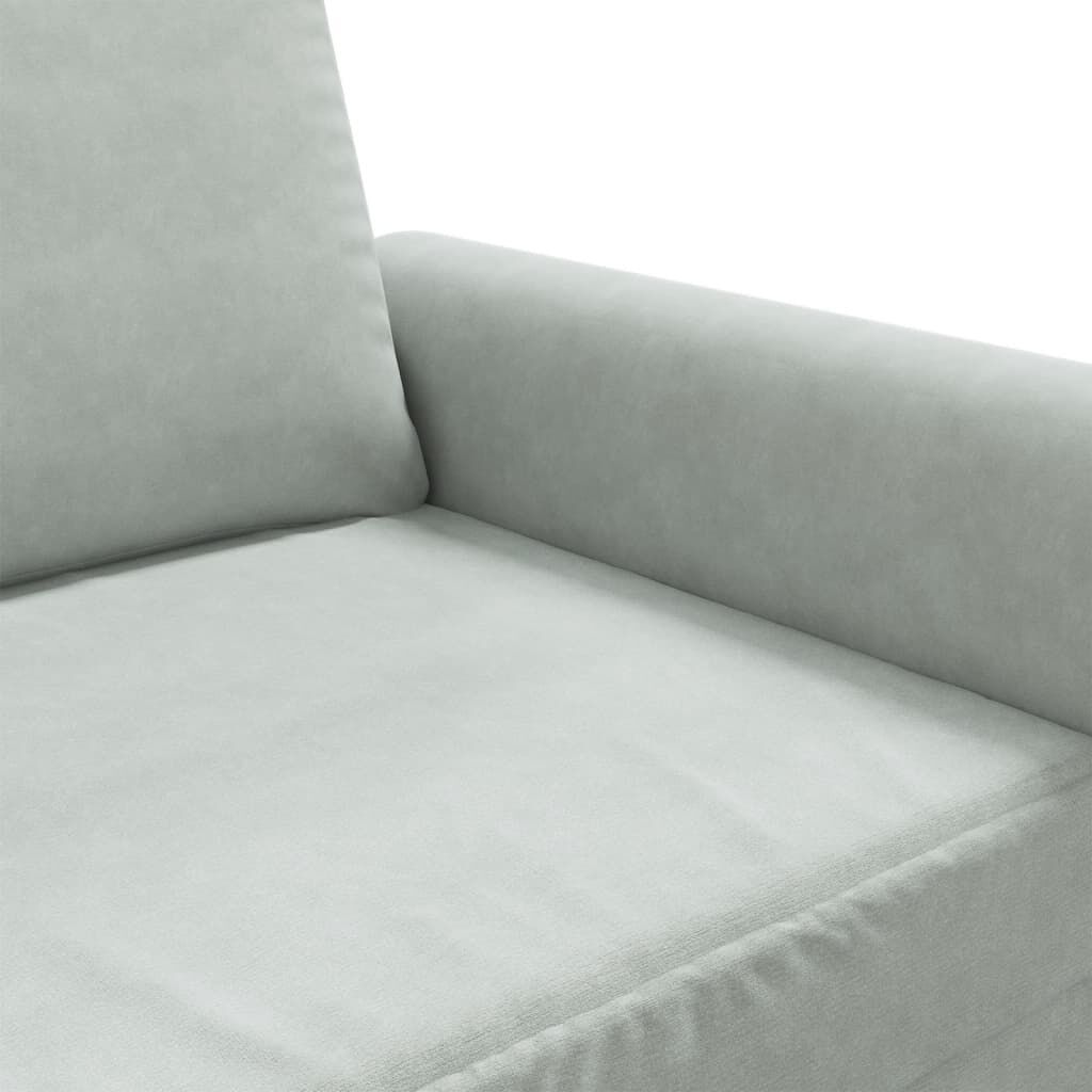 2-Seater Sofa Light Grey 120 cm Velvet Price