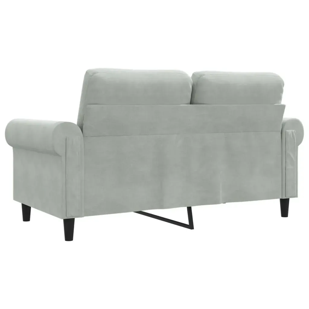 2-Seater Sofa Light Grey 120 cm Velvet Price