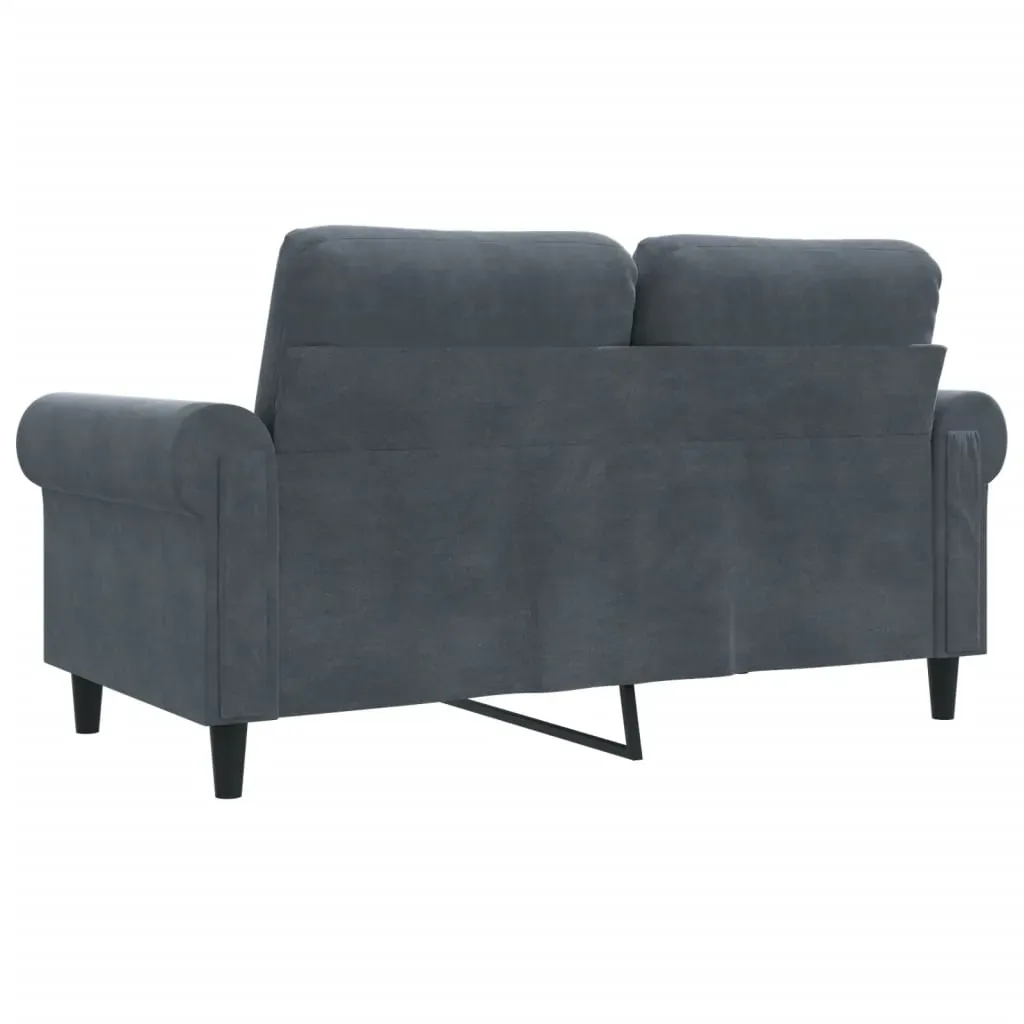 2-Seater Sofa Dark Grey 120 cm Velvet Price