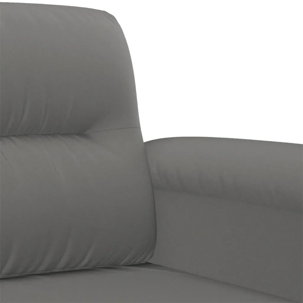 2-Seater Sofa Dark Grey 120 cm Microfibre Fabric Price