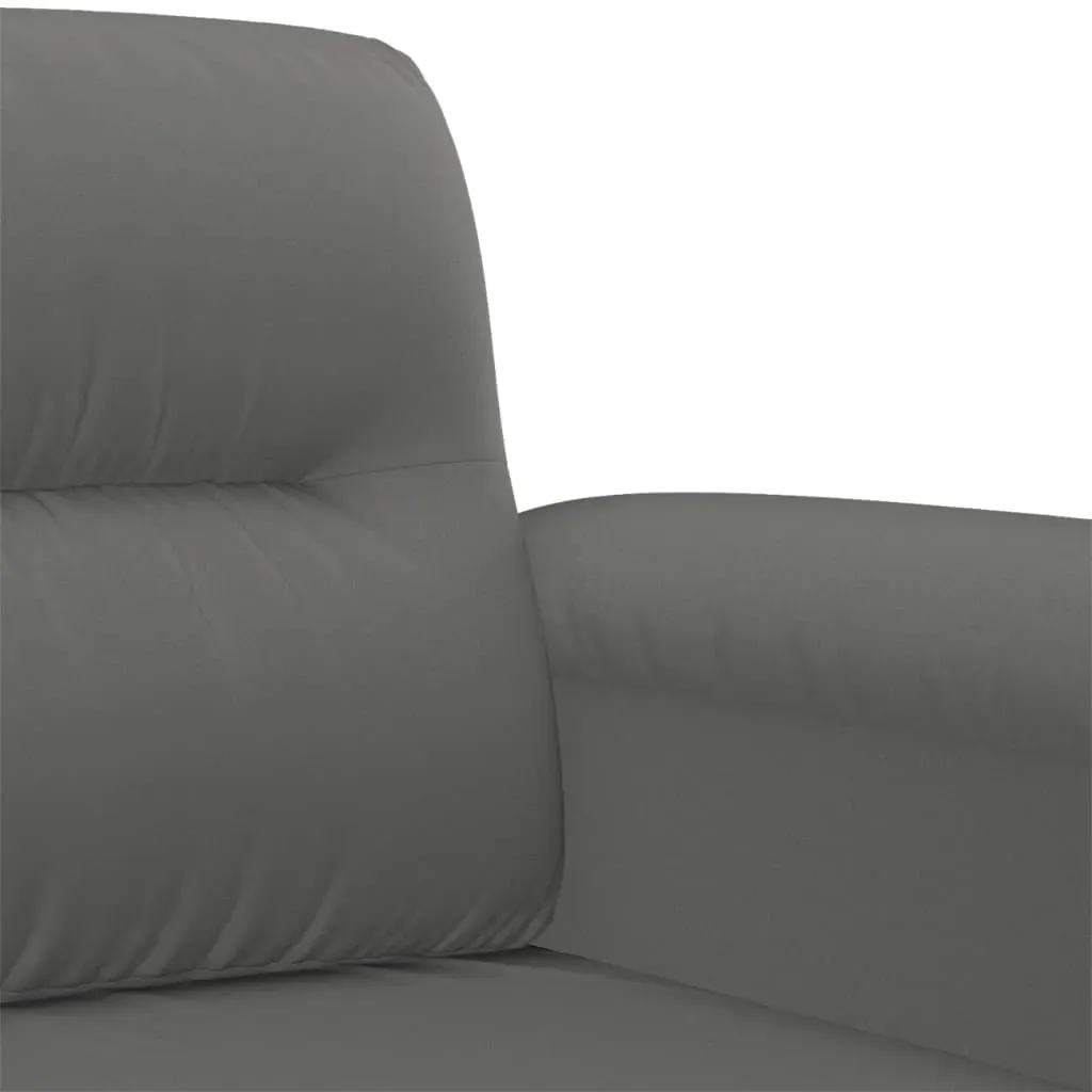2-Seater Sofa Dark Grey 140 cm Microfibre Fabric Price