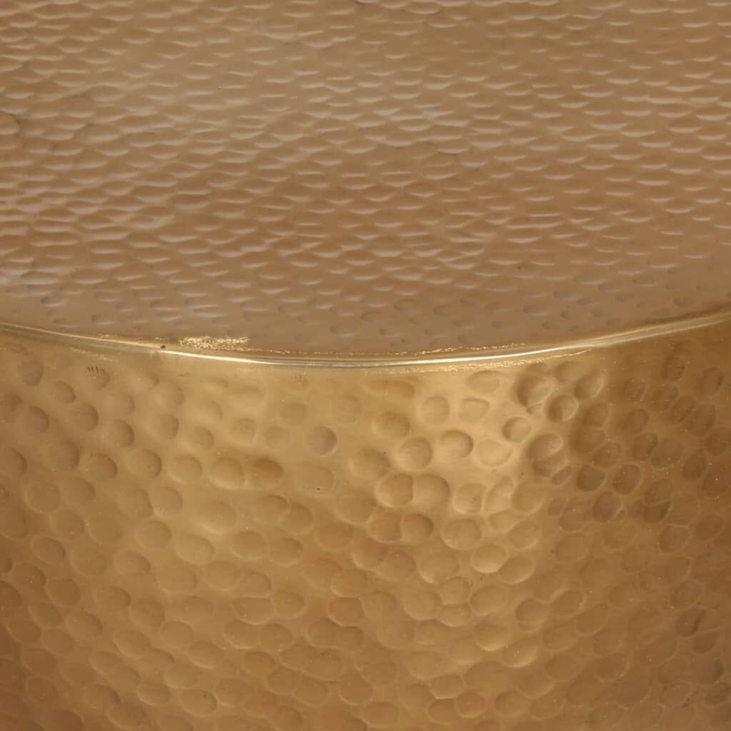 Coffee Table Hammered Aluminium Ø 50x30 cm Brass Price