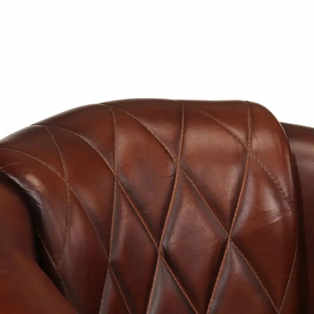 Tub Chair Brown Real Leather Price