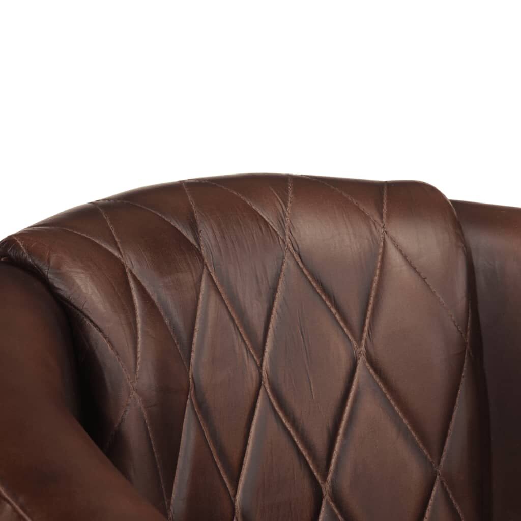 Tub Chair Dark Brown Real Leather Price