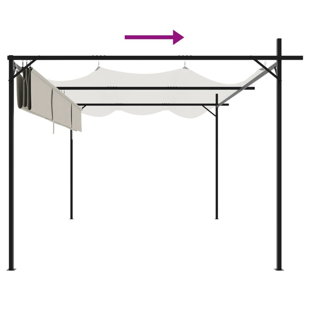 Pergola with Retractable Roof Cream 395x292x230 cm Price