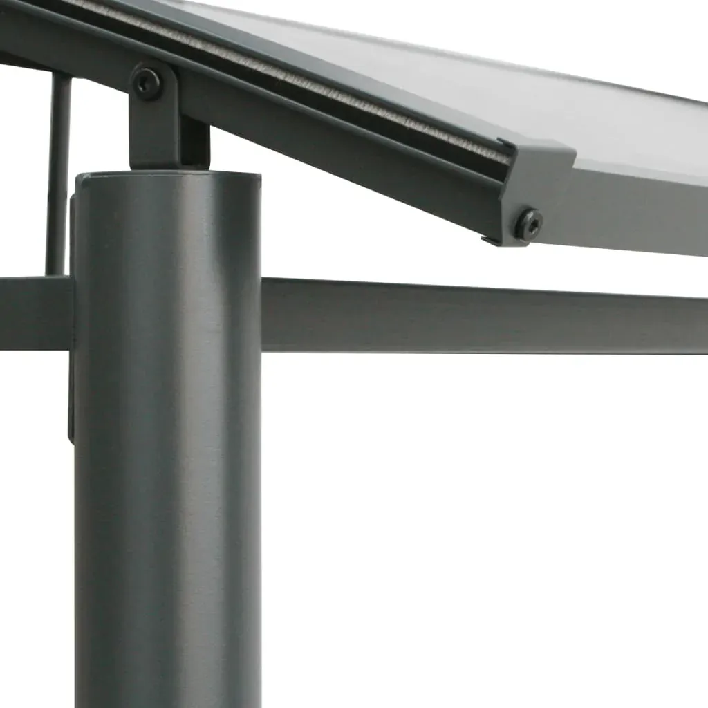 BBQ Gazebo with Side Shelves Anthracite 210x114x230 cm Steel Price